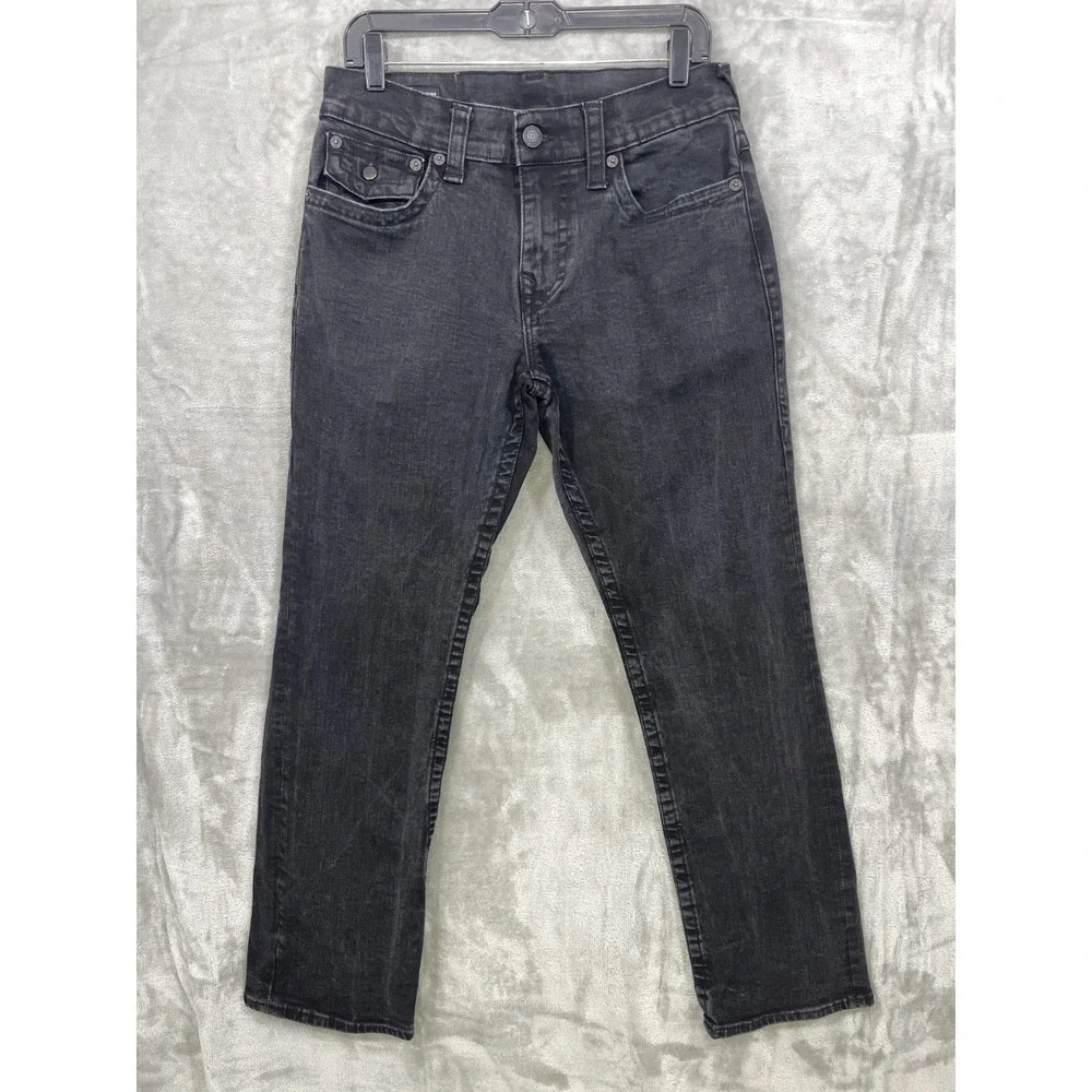 True Religion Ricky Flap Pockets Jeans Mens 31x31 Black Relaxed Straight